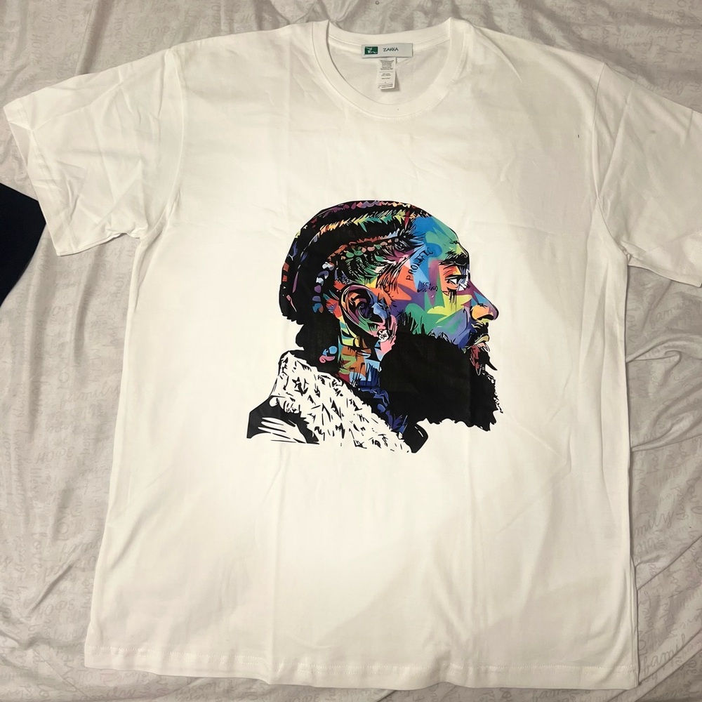Silver and White Short Sleeve Tees